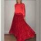 🎅Xmas Sales - 52% OFF🎄Women's Long Sleeve Top & Sequin Maxi Skirt Two-Piece Set