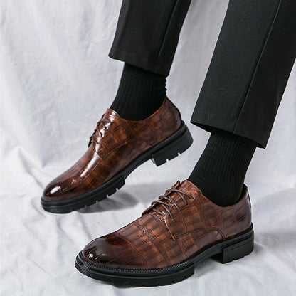 🎁Boutique Manufacturing! Men's fashion crocodile print casual business shoes, elegant and fashionable at the same time