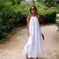 Solid Color Loose Breathable Halter Dress