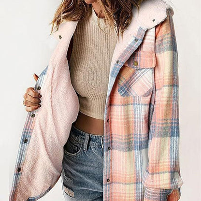 ❄️Women's Winter Trendy Plaid Hooded Jacket（50% OFF）☃️🌬️