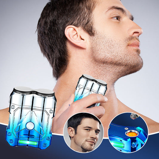 🪒 2024 New Mini Shaver—Compact Electric Razor & Charging Lighter Combo! ✨