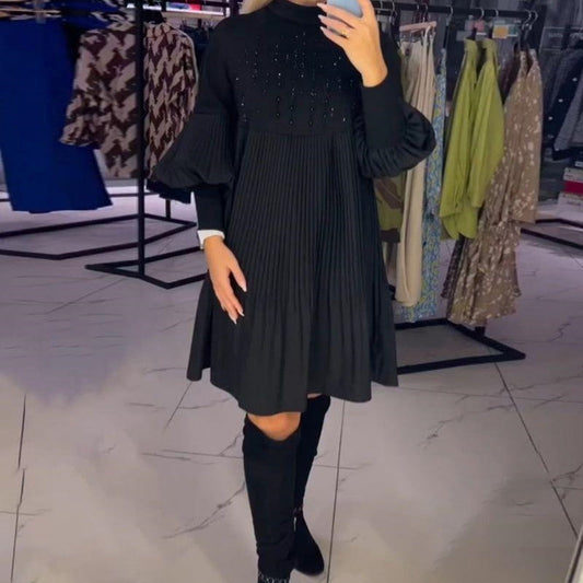 🖤Fall&Winter New Arrivals 50% OFF🖤Women's Lantern Sleeve Stand Collar Dress