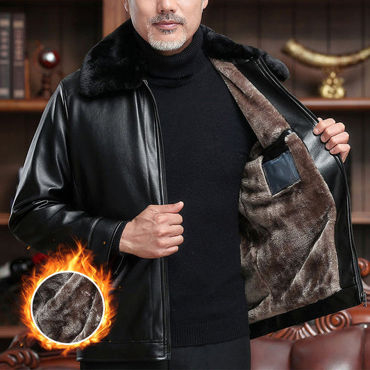 Men's Warm Zipper Faux Leather Jackets